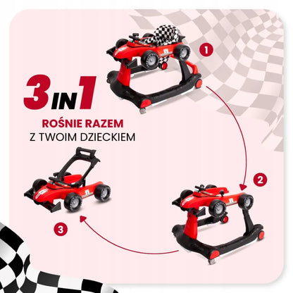 Interaktyvi vaikštynė 3in1 Formula 1, raudona
