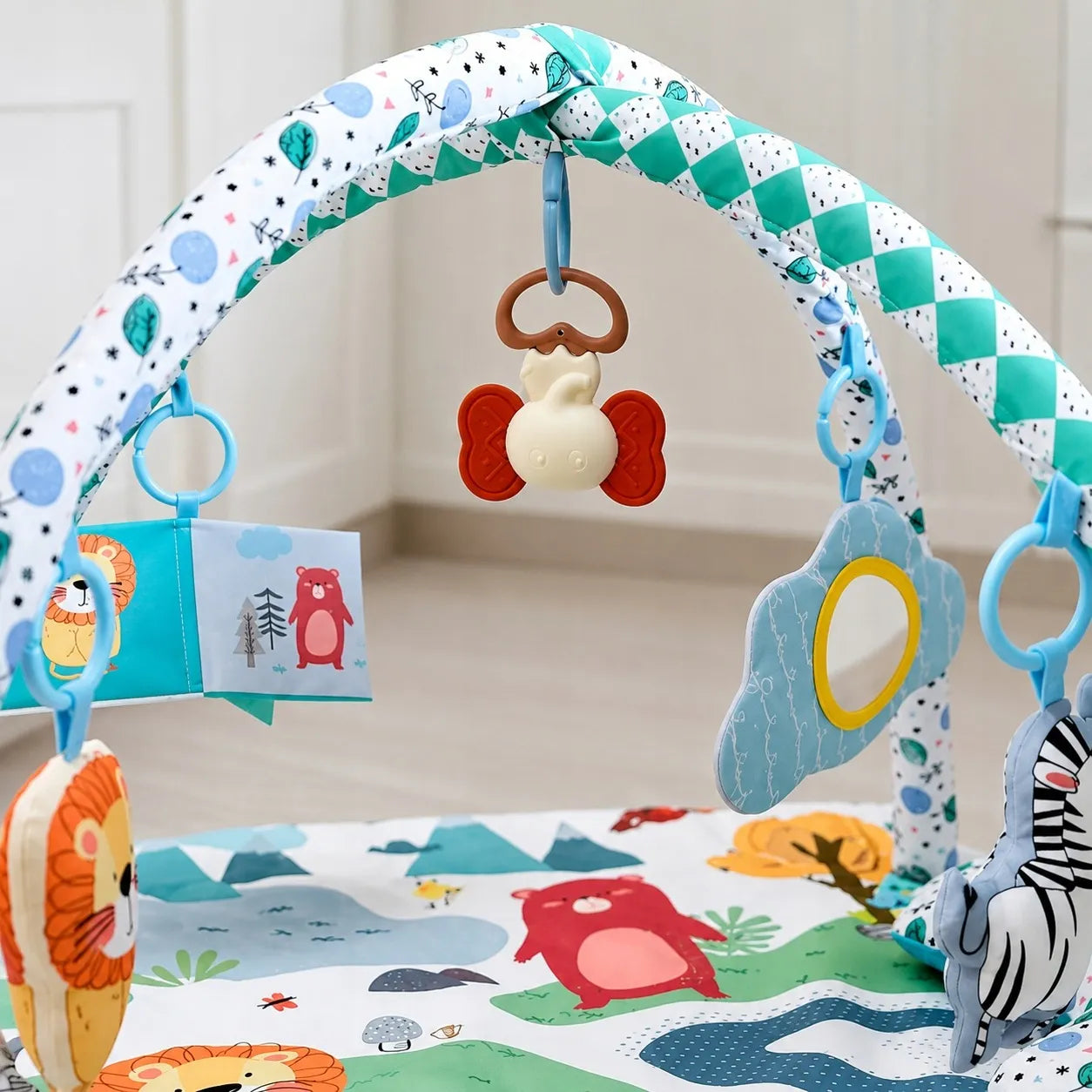 Interaktyvus edukacinis kilimėlis Active Hobby 4w1 su žaislais ir pagalve