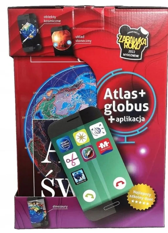 Interaktyvus gaublys su programėle, 22 cm, ir atlasas