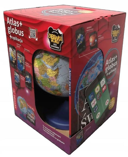 Interaktyvus gaublys su programėle, 22 cm, ir atlasas