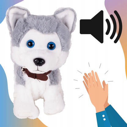 Interaktyvus pliušinis šuniukas Husky, valdomas balsu, loja