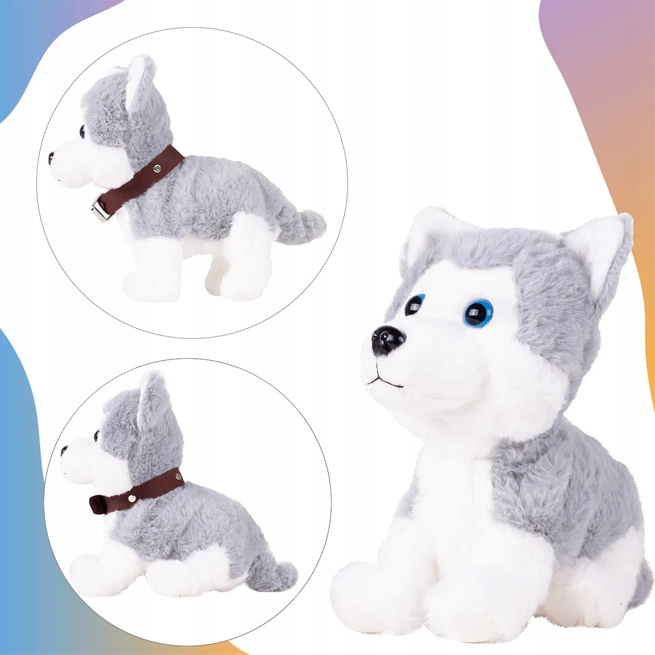Interaktyvus pliušinis šuniukas Husky, valdomas balsu, loja