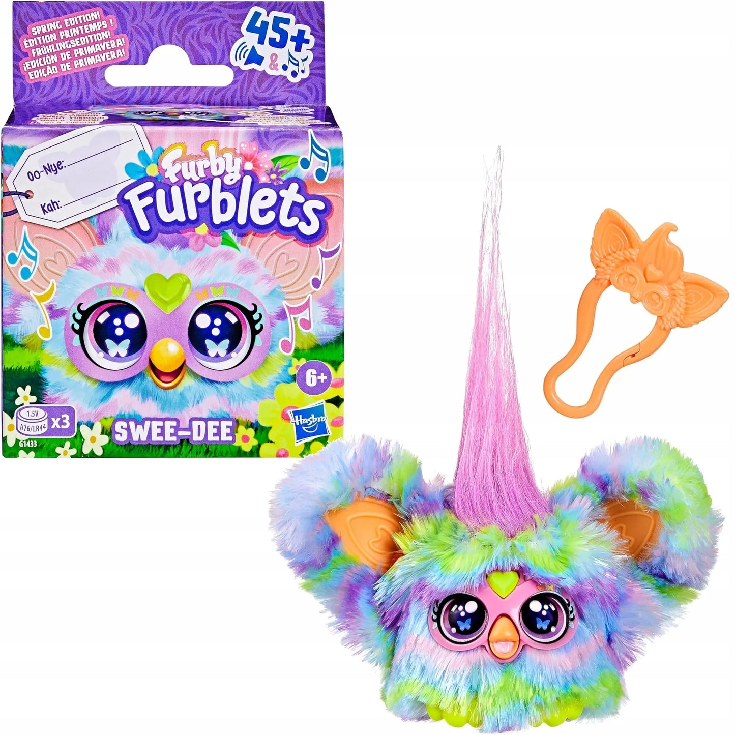 Interaktyvus pliušinis žaislas FURBY FURBLETTES SWEE-DEE, 5 cm, 45 garsai