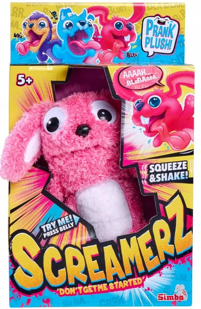 Interaktyvus pliušinis žaislas ScreamerZ triušis 30 cm su garsais Happy Prank Simba