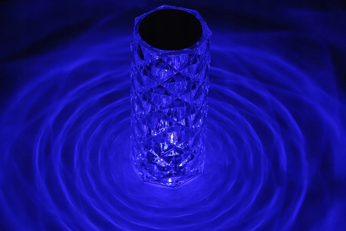 „Interlook Diamond“ krištolo efekto LED naktinė lempa, rožės formos, liečiama, RGB, su pulteliu