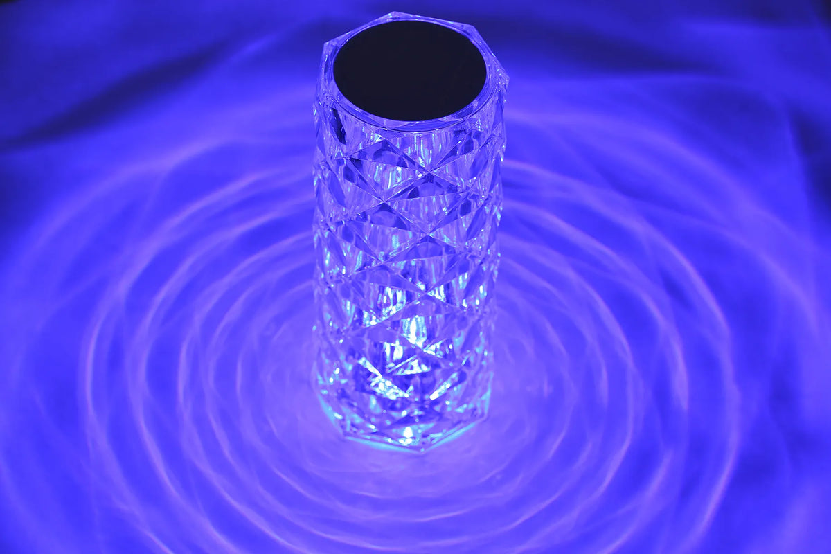 „Interlook Diamond“ krištolo efekto LED naktinė lempa, rožės formos, liečiama, RGB, su pulteliu