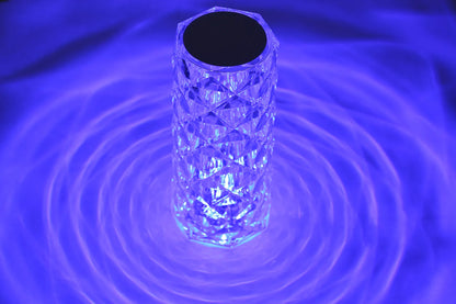 „Interlook Diamond“ krištolo efekto LED naktinė lempa, rožės formos, liečiama, RGB, su pulteliu