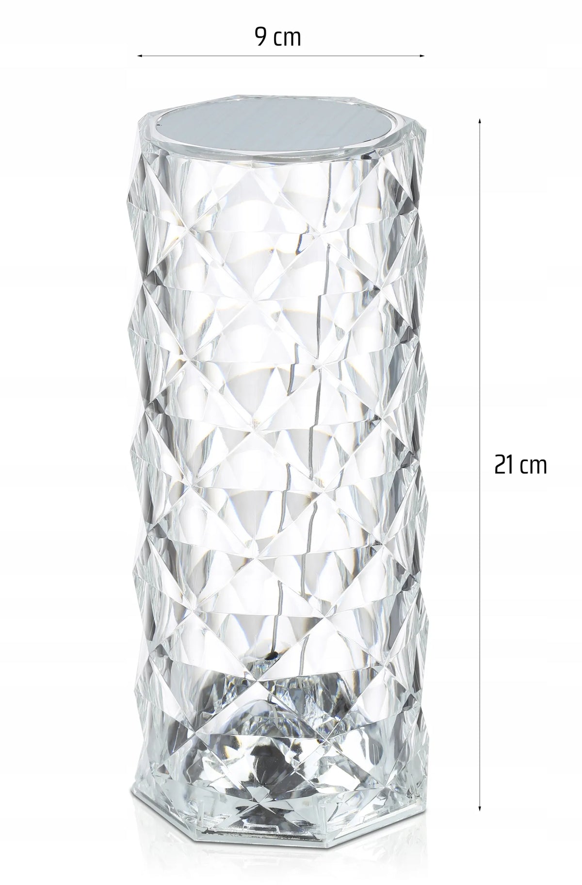 „Interlook Diamond“ krištolo efekto LED naktinė lempa, rožės formos, liečiama, RGB, su pulteliu