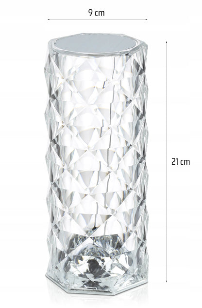 „Interlook Diamond“ krištolo efekto LED naktinė lempa, rožės formos, liečiama, RGB, su pulteliu