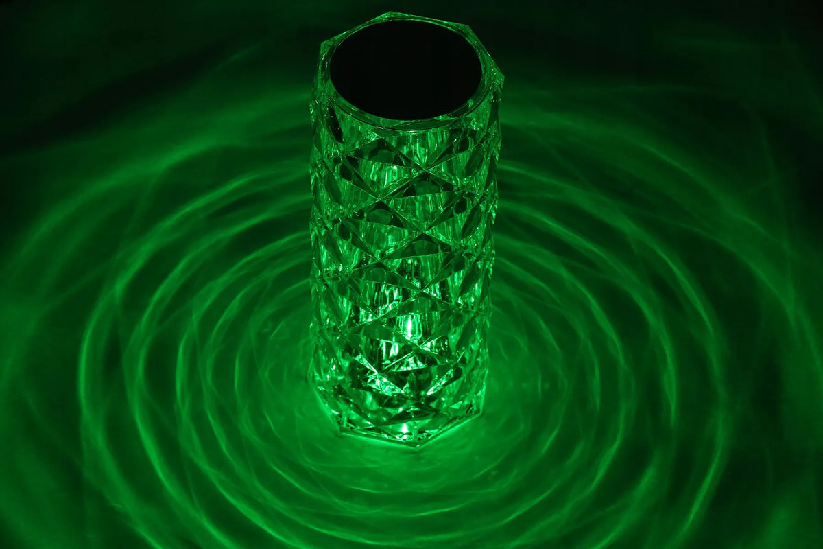„Interlook Diamond“ krištolo efekto LED naktinė lempa, rožės formos, liečiama, RGB, su pulteliu