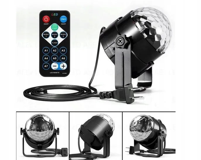 „Interlook MQ01“ LED RGB diskotekų projektorius su nuotolinio valdymo pulteliu