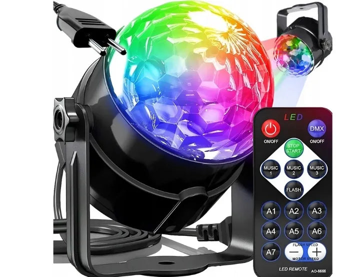 „Interlook MQ01“ LED RGB diskotekų projektorius su nuotolinio valdymo pulteliu