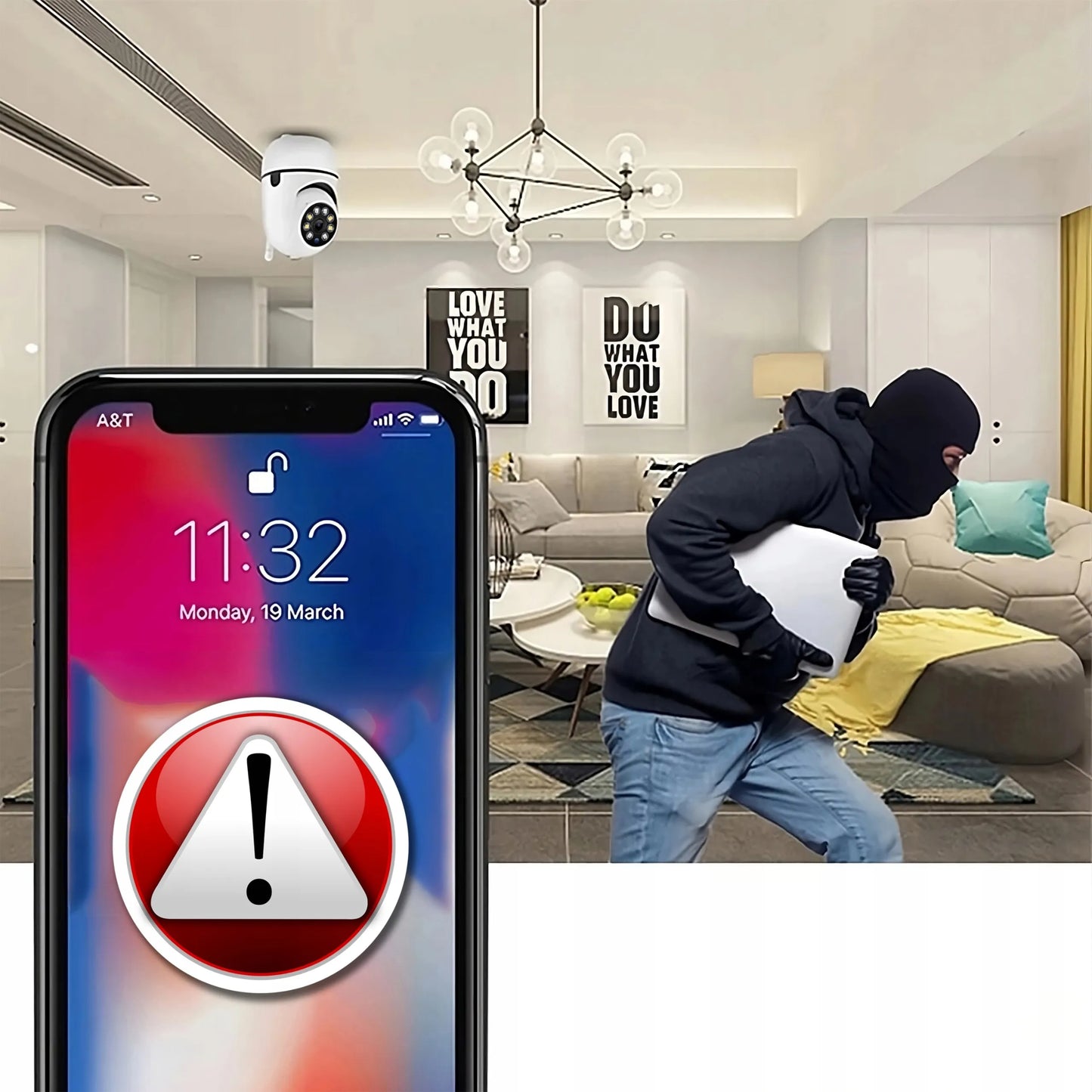IP FULL HD WiFi belaidė elektroninė auklė su pasukama kamera RETOO E936
