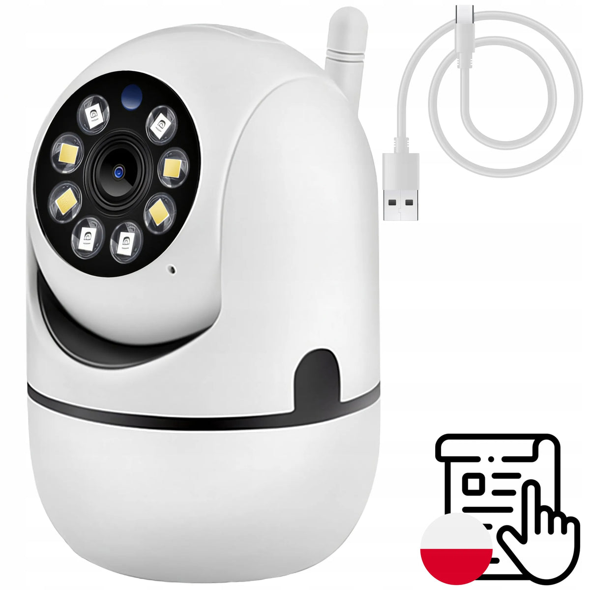 IP FULL HD WiFi belaidė elektroninė auklė su pasukama kamera RETOO E936
