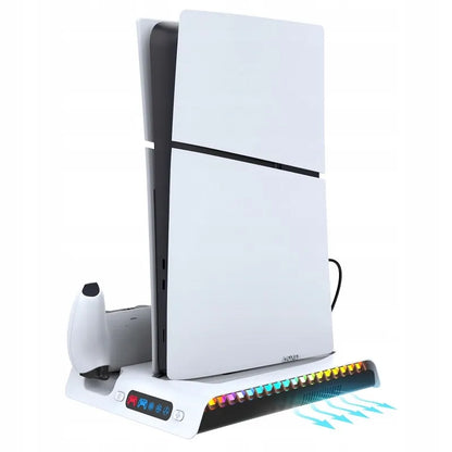 iPega aušinimo stotelė su RGB stovu, skirta Sony PS5 Slim su pultelių laikikliu