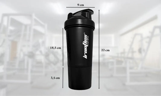 IRONFLEX plakiklis 500 ml su talpykla baltymams sandarus sporto salės gertuvė