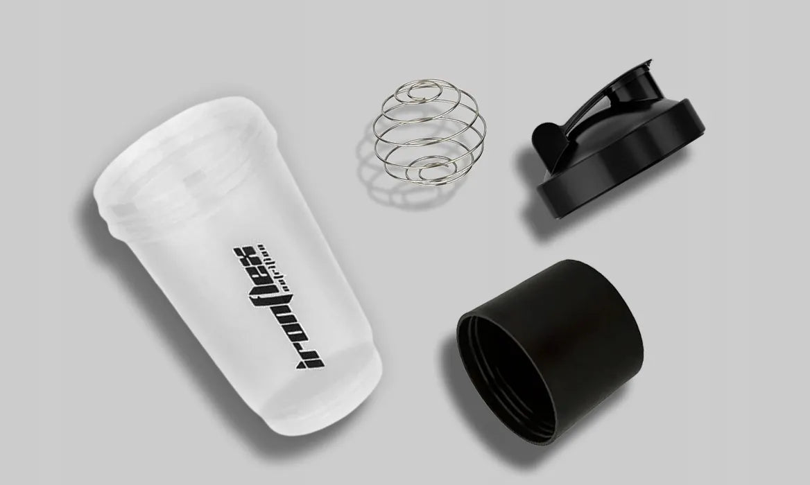 IRONFLEX plaktuvė 500 ml su indeliu baltymams, sandari, sporto salei