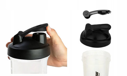 IRONFLEX plaktuvė 500 ml su indeliu baltymams, sandari, sporto salei