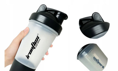 IRONFLEX plaktuvė 500 ml su indeliu baltymams, sandari, sporto salei