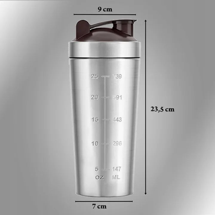 IRONFLEX plieninė gertuvė 750 ml sandarus plaktuvas papildams sporto salei ir treniruotėms
