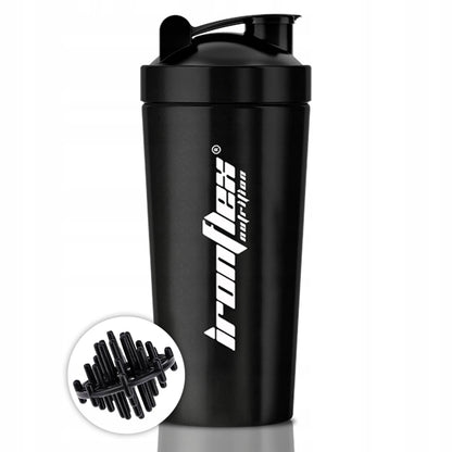 IRONFLEX STEEL SHAKER 750ml sandarus plaktuvė maisto papildams sporto salei ir treniruotėms