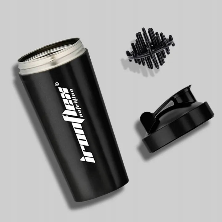 IRONFLEX STEEL SHAKER 750ml sandarus plaktuvė maisto papildams sporto salei ir treniruotėms
