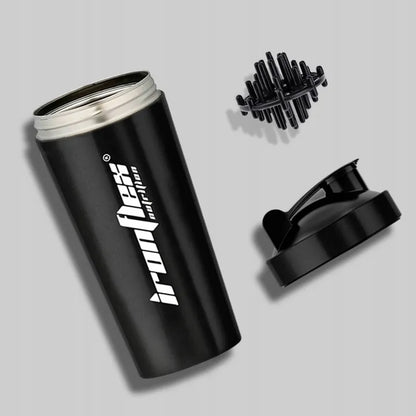 IRONFLEX STEEL SHAKER 750ml sandarus plaktuvė maisto papildams sporto salei ir treniruotėms
