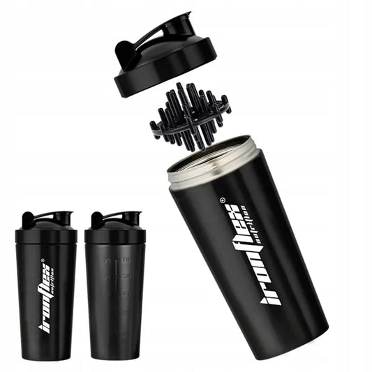 IRONFLEX STEEL SHAKER 750ml sandarus plaktuvė maisto papildams sporto salei ir treniruotėms