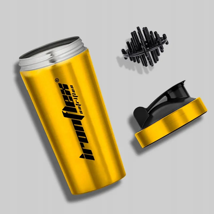 IRONFLEX STEEL SHAKER 750ml sandarus plaktuvėlis papildams sporto salei ir treniruotėms
