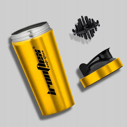 IRONFLEX STEEL SHAKER 750ml sandarus plaktuvėlis papildams sporto salei ir treniruotėms