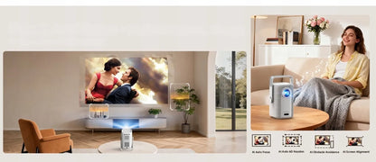 „iSinbox“ 4K projektorius su „Wi-Fi“, „Bluetooth“ ir automatiniu fokusavimu, „Netflix“, „YouTube“, „Prime Video“ bei „Dolby“