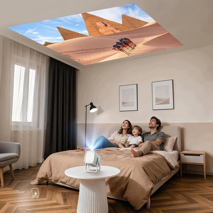 „iSinbox“ 4K projektorius su „Wi-Fi“, „Bluetooth“ ir automatiniu fokusavimu, „Netflix“, „YouTube“, „Prime Video“ bei „Dolby“