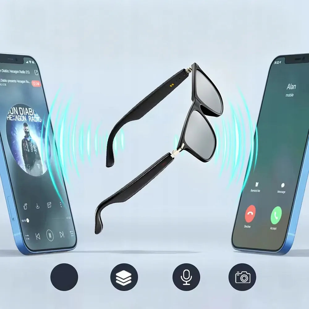 Išmanieji AI akiniai 45 kalbos, „Bluetooth Audio“ ir išmanusis vertimas
