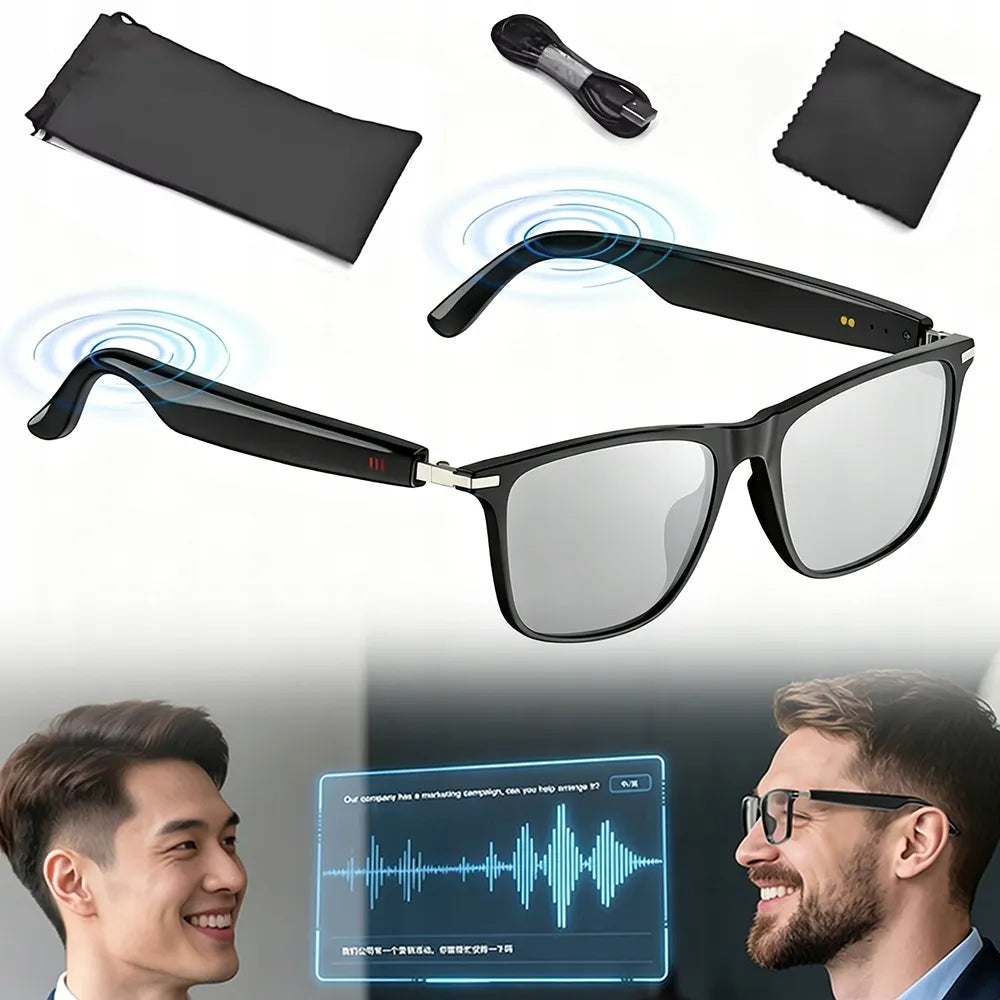Išmanieji AI akiniai 45 kalbos, „Bluetooth Audio“ ir išmanusis vertimas