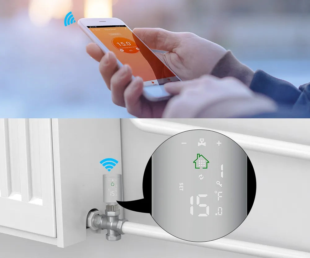 Išmanioji termostatinė galvutė TUYA ZigBee