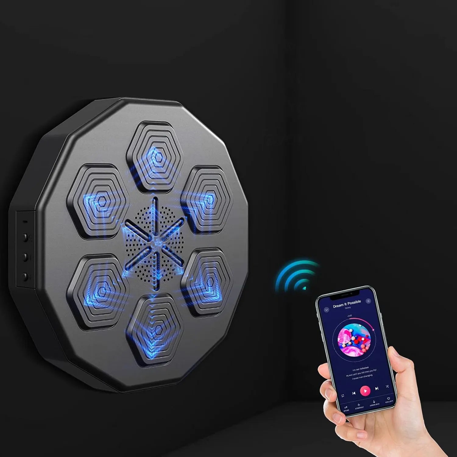Išmanusis bokso aparatas su Bluetooth, muzika, namų treniruotėms ir streso mažinimui