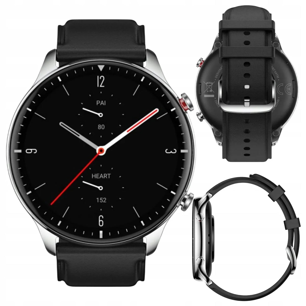 Išmanusis laikrodis „Amazfit GTR 2“, juodas, klasikinis, „Bluetooth“, AMOLED, 470 mAh