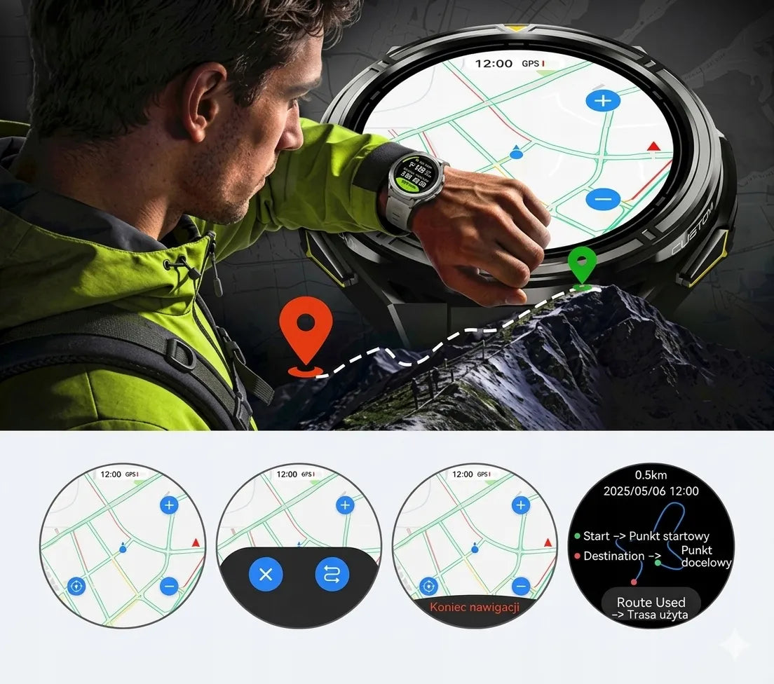 Išmanusis laikrodis Cubot GT5 vyriškas GPS atsparus vandeniui meniu LT Bluetooth skambučiai AMOLED sportinis