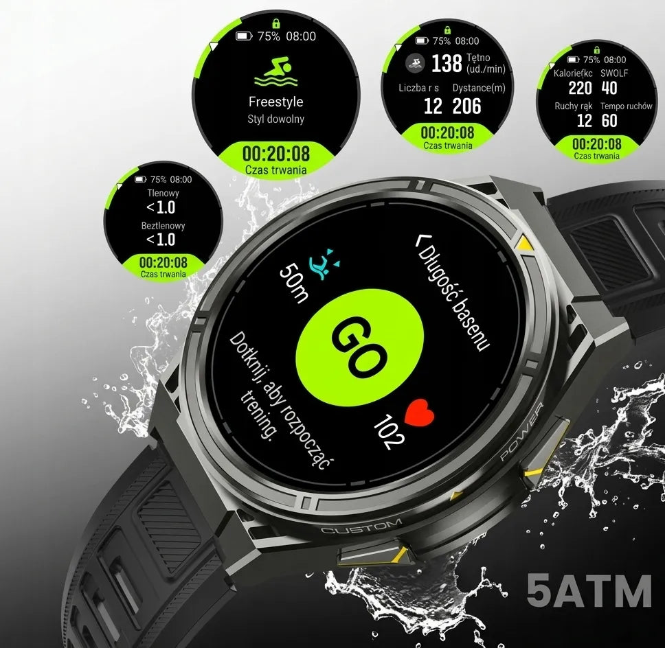 Išmanusis laikrodis Cubot GT5 vyriškas GPS atsparus vandeniui meniu LT Bluetooth skambučiai AMOLED sportinis