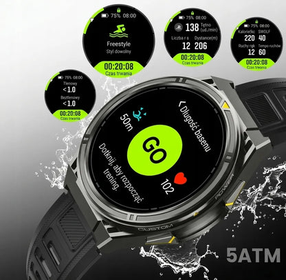 Išmanusis laikrodis Cubot GT5 vyriškas GPS atsparus vandeniui meniu LT Bluetooth skambučiai AMOLED sportinis
