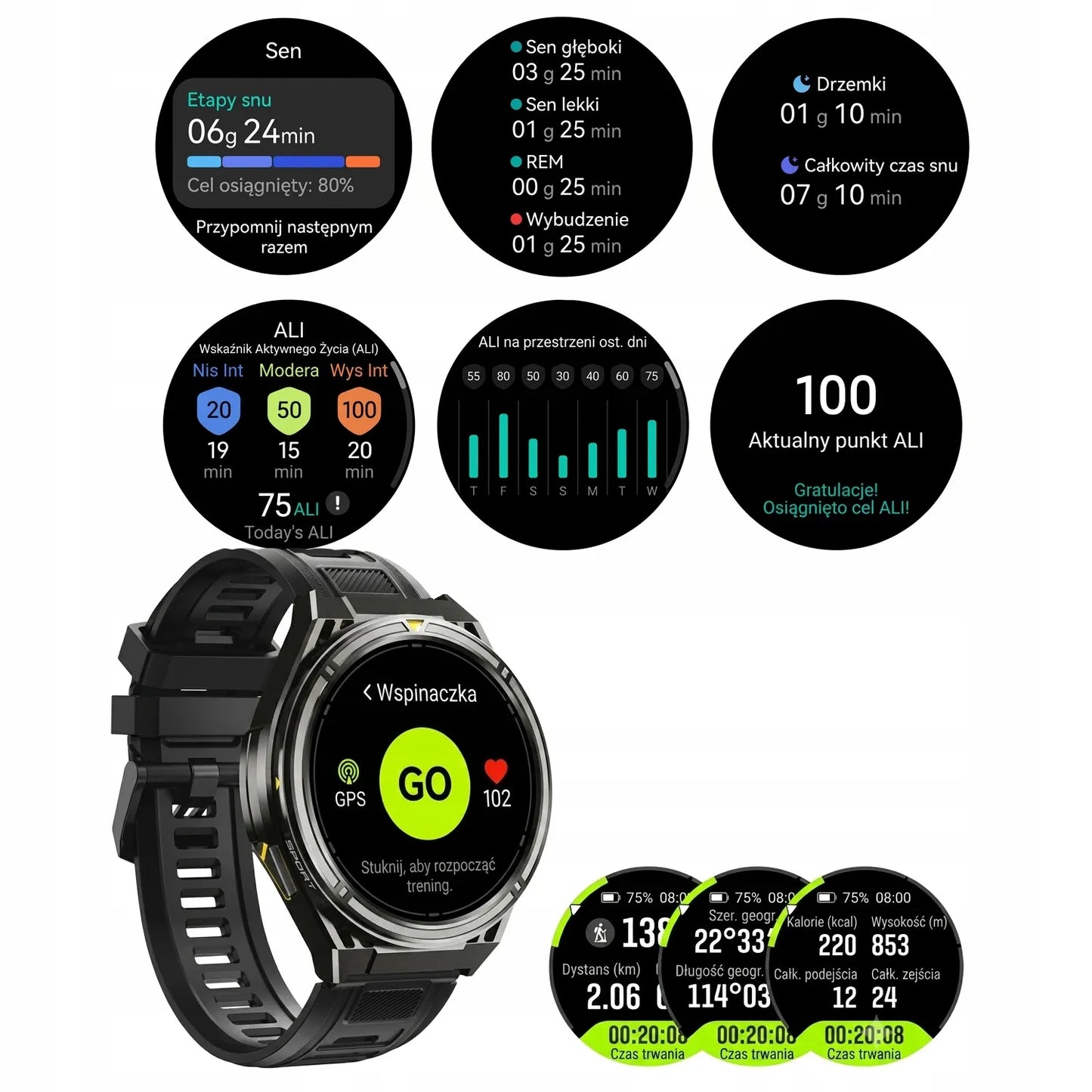 Išmanusis laikrodis Cubot GT5 vyriškas GPS atsparus vandeniui meniu LT Bluetooth skambučiai AMOLED sportinis