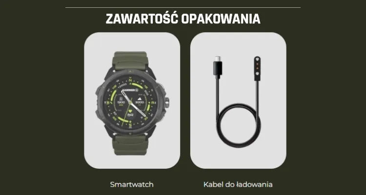 Išmanusis laikrodis Hammer Watch 2 Military Edition, GPS, AMOLED, atsparumas vandeniui 5 ATM