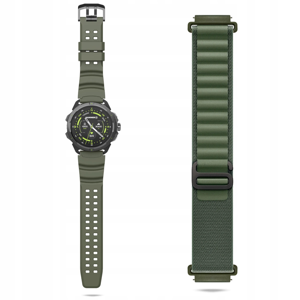 Išmanusis laikrodis Hammer Watch 2 Military Edition, GPS, AMOLED, atsparumas vandeniui 5 ATM