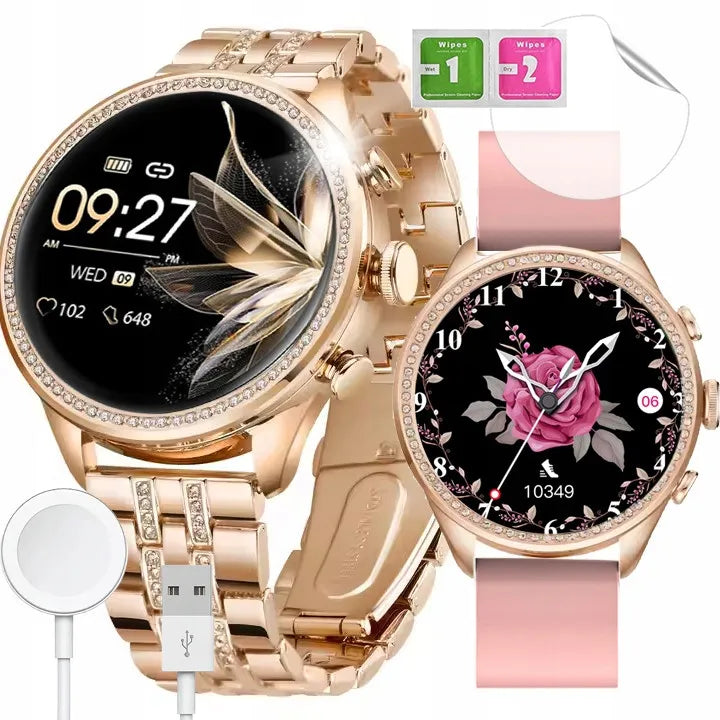 Išmanusis laikrodis moterims Smartwatch su Bluetooth skambučiais ir sporto funkcijomis