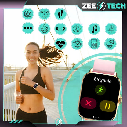 Išmanusis laikrodis moterims ZeeTech, skambučiai, EKG, 4 dirželiai