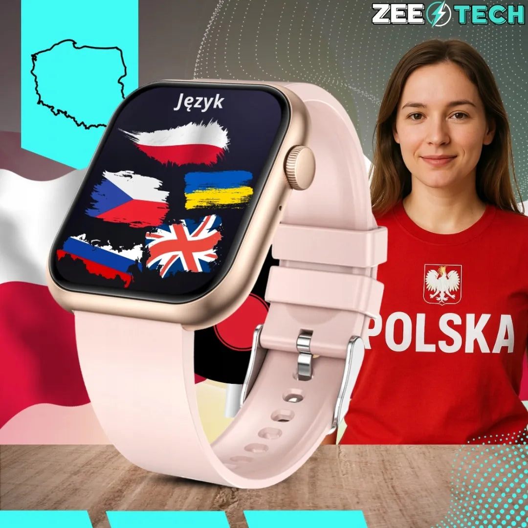 Išmanusis laikrodis moterims ZeeTech, skambučiai, lietuvių kalba, gliukozės matavimas, auksinis + 4 dirželiai