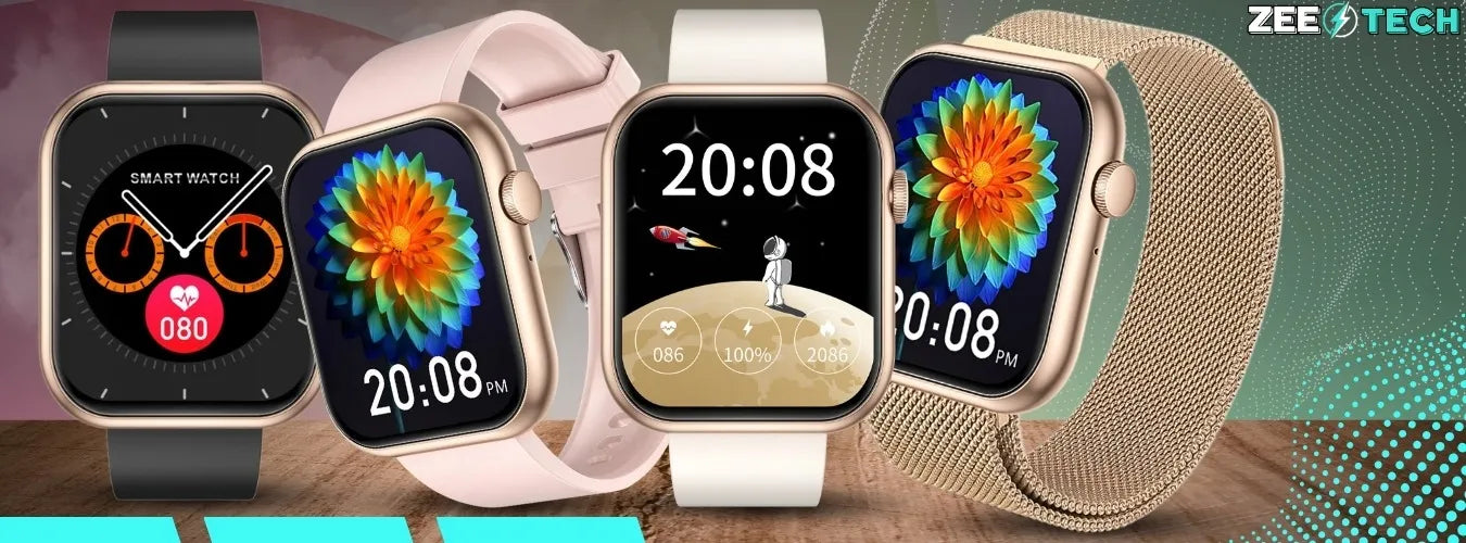 Išmanusis laikrodis moterims ZeeTech, skambučiai, lietuvių kalba, gliukozės matavimas, auksinis + 4 dirželiai
