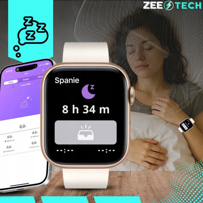 Išmanusis laikrodis moterims ZeeTech, skambučiai, lietuvių kalba, gliukozės matavimas, auksinis + 4 dirželiai