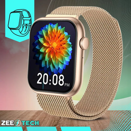 Išmanusis laikrodis moterims ZeeTech, skambučiai, lietuvių kalba, gliukozės matavimas, auksinis + 4 dirželiai