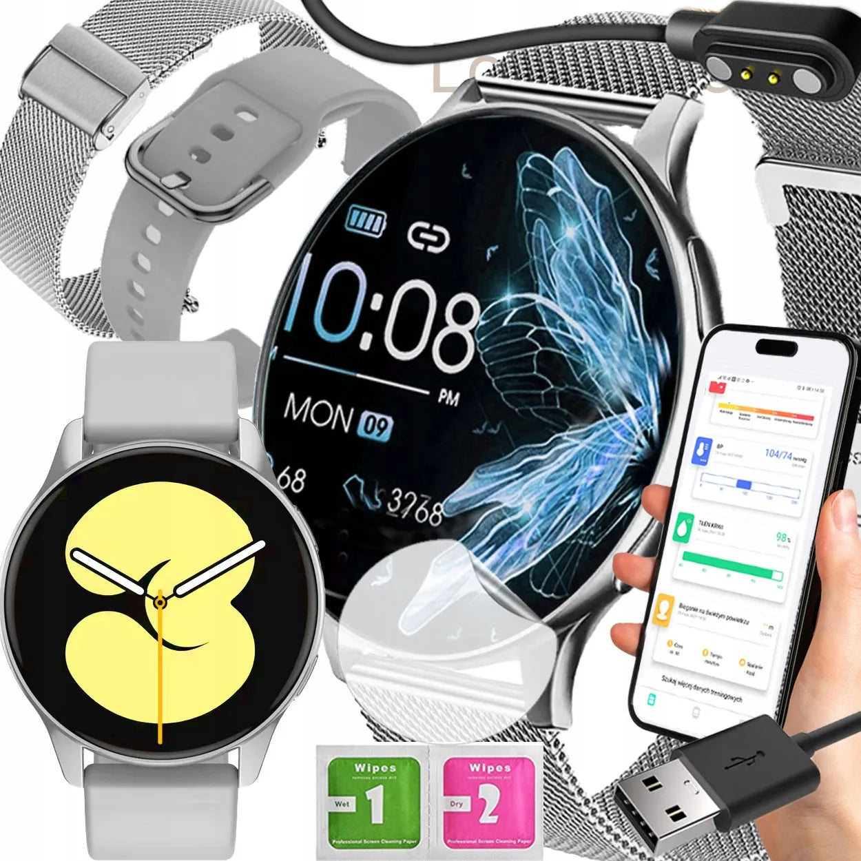 Išmanusis laikrodis Smart-Trend PRO T29, moteriškas, sportinis, su skambučių funkcija, sidabrinis